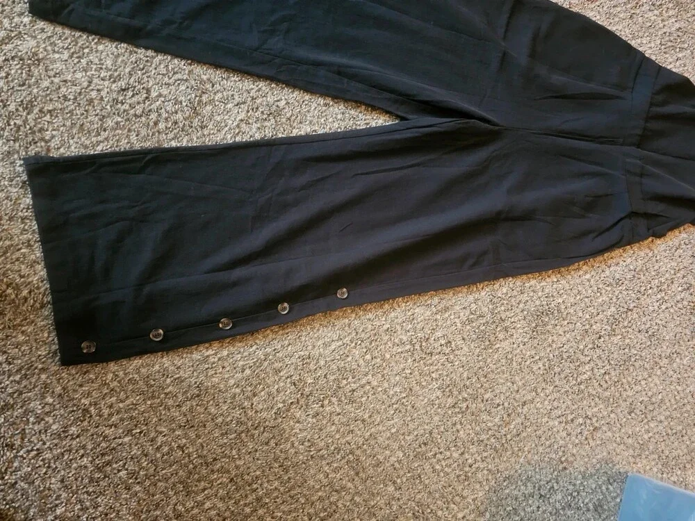 NWOT Black Wide-Leg Overalls Jumpsuit Size M Casual Zipper Back